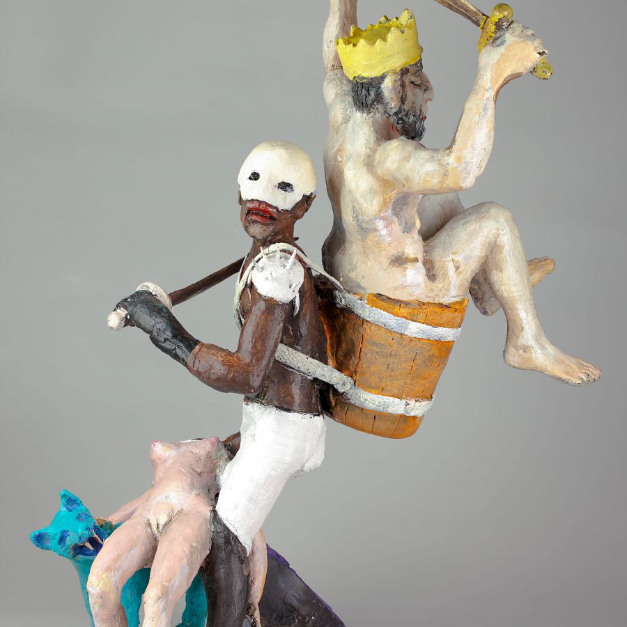 Terence Carr, 7 Mortal Sins (Rage), 2018,Bronze, farbig gefasst,36x25x18 cm