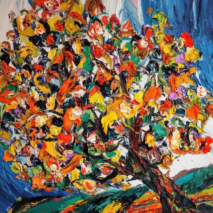 Harry Meyer, Baum, 2020, Öl auf Leinwand, 105x95 cm