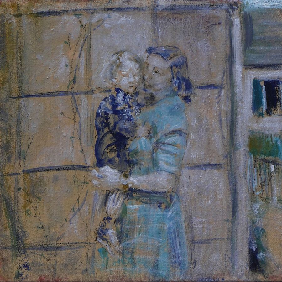 Martin Paulus, Frau mit Kind, 2015, Öl auf Leinwand, 23,5x25 cm