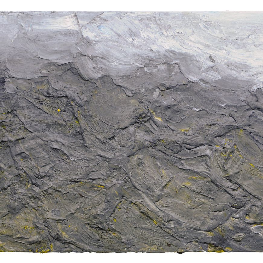 Sabine Seemann, graue substanz, 2017, Acryl, Tissue auf Nessel, 70 x 100 cm


